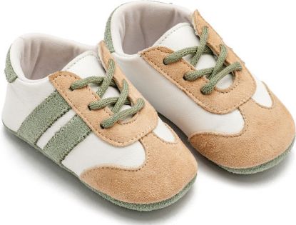 Εικόνα της Δερμάτινο Sneakers MI1129 Λευκό Μπεζ Μέντα