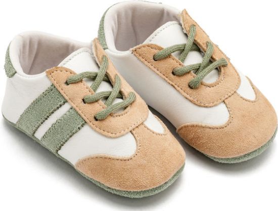Εικόνα της Δερμάτινο Sneakers MI1129 Λευκό Μπεζ Μέντα