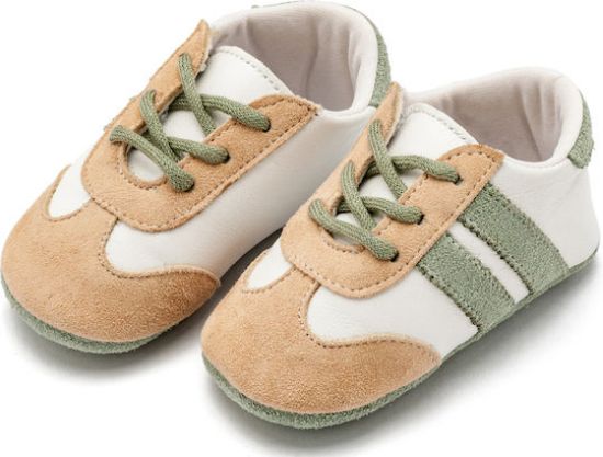 Εικόνα της Δερμάτινο Sneakers MI1129 Λευκό Μπεζ Μέντα