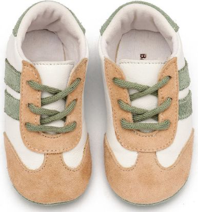 Εικόνα της Δερμάτινο Sneakers MI1129 Λευκό Μπεζ Μέντα