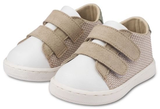 Εικόνα της Sneakers Διπλή Μπαρέτα Χρατς PRI2104  Μπεζ Λευκό Μέντα