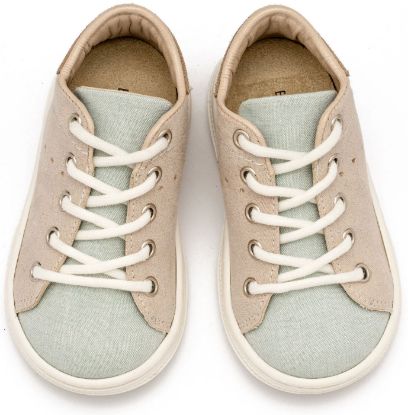 Εικόνα της Δετά Δίχρωμα Σνίκερς BS3088 Μπεζ Μπλε