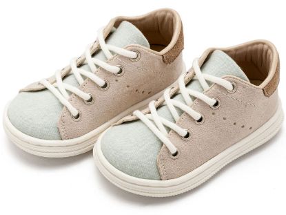 Εικόνα της Δετά Δίχρωμα Σνίκερς BS3088 Μπεζ Μπλε