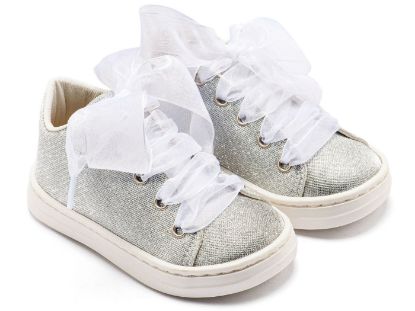 Εικόνα της Sneaker απο Ύφασμα και Δέσιμο Κορδέλα BW4864 Ασημί