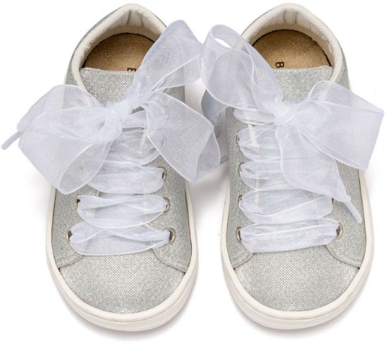 Εικόνα της Sneaker απο Ύφασμα και Δέσιμο Κορδέλα BW4864 Ασημί