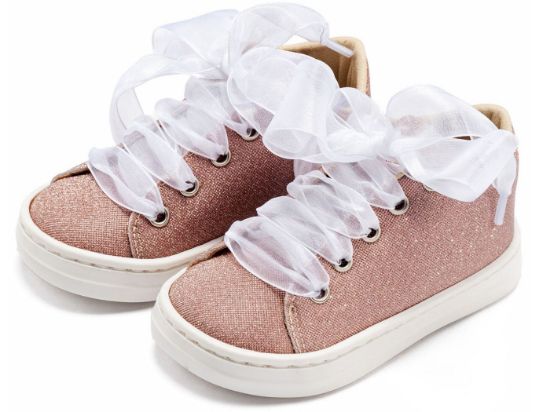 Εικόνα της Sneaker απο Ύφασμα και Δέσιμο Κορδέλα BW4864 Ροζ