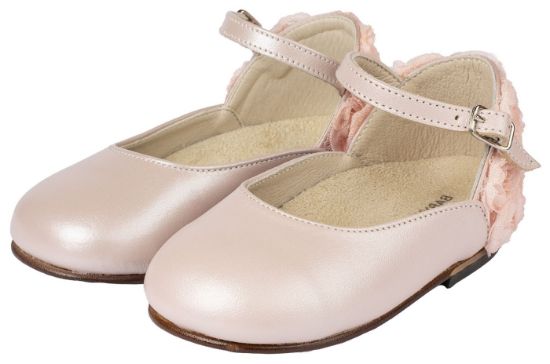 Εικόνα της Γαλλικό Γοβάκι με Διακοσμημένη Φτέρνα απο Λουλούδια BW4503 Ροζ