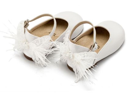 Εικόνα της Γαλλικό Γοβάκι με Διακοσμημένη Φτέρνα Πεταλούδα BW4866 Λευκό