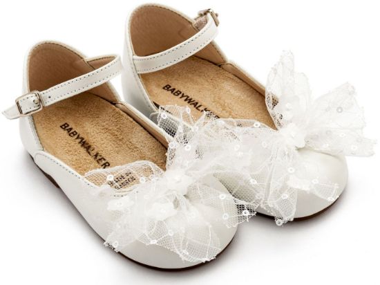 Εικόνα της Γαλλικό Γοβάκι με Τούλινο Φιόγκο BW4853 Εκρού