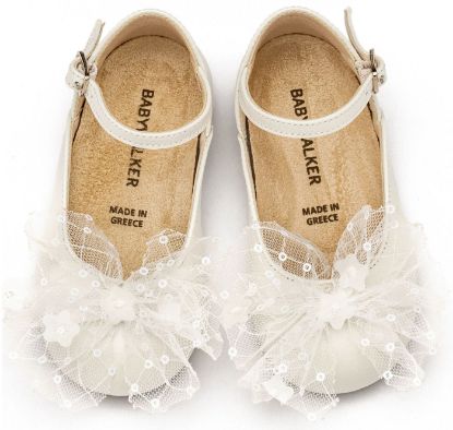 Εικόνα της Γαλλικό Γοβάκι με Τούλινο Φιόγκο BW4853 Εκρού