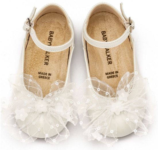 Εικόνα της Γαλλικό Γοβάκι με Τούλινο Φιόγκο BW4853 Εκρού