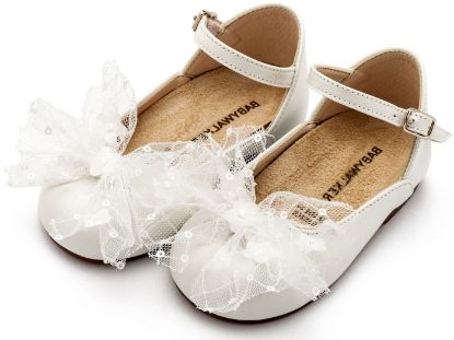 Εικόνα της Γαλλικό Γοβάκι με Τούλινο Φιόγκο BW4853 Εκρού