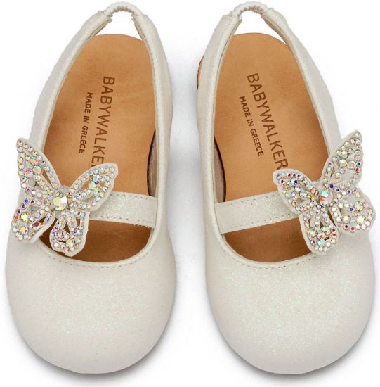 Εικόνα της Γαλλικό Σαμπό Διακοσμημένο με Στρασένια Πεταλούδα στο Πλάι EXC5881 Λευκό