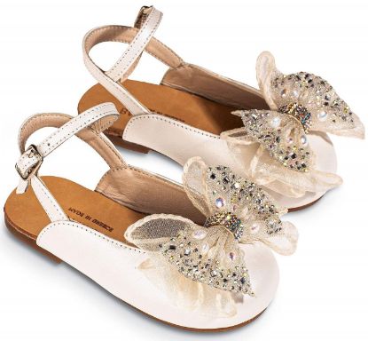 Εικόνα της Γαλλικό Σαμπό με Φιόγκο Οργάντζας και Στρας BW4828  Εκρού