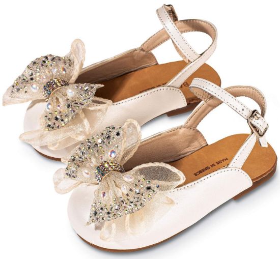 Εικόνα της Γαλλικό Σαμπό με Φιόγκο Οργάντζας και Στρας BW4828  Εκρού