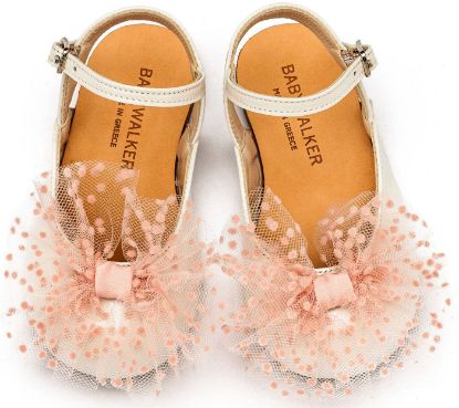 Εικόνα της Γαλλικό Σαμπό με Χειροποίητο Τούλινο Φιόγκο BW4859 Εκρού Ροζ