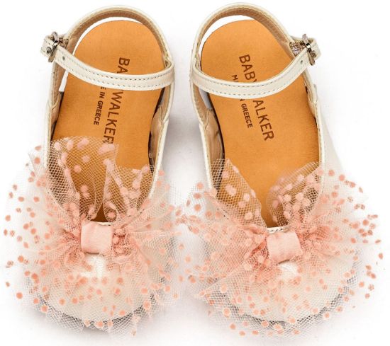 Εικόνα της Γαλλικό Σαμπό με Χειροποίητο Τούλινο Φιόγκο BW4859 Εκρού Ροζ