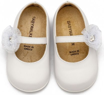 Εικόνα της Γοβάκι  Μονή Μπαρέτα με Διακοσμητικό Λουλούδι  PRI2642 Λευκό