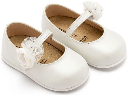 Εικόνα της Γοβάκι  Μονή Μπαρέτα με Διακοσμητικό Λουλούδι  PRI2642Εκρού