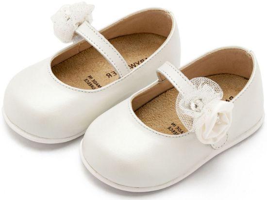 Εικόνα της Γοβάκι  Μονή Μπαρέτα με Διακοσμητικό Λουλούδι  PRI2642Εκρού