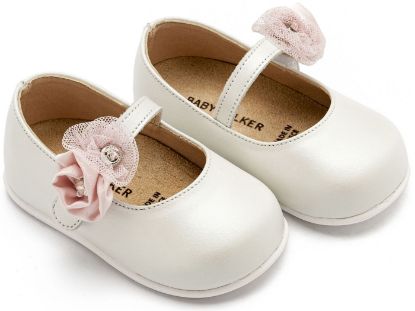 Εικόνα της Γοβάκι  Μονή Μπαρέτα με Διακοσμητικό Λουλούδι  PRI2642Εκρού Ροζ