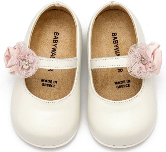 Εικόνα της Γοβάκι  Μονή Μπαρέτα με Διακοσμητικό Λουλούδι  PRI2642Εκρού Ροζ