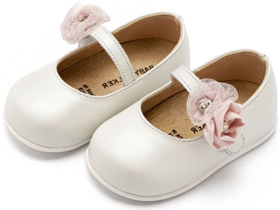 Εικόνα της Γοβάκι  Μονή Μπαρέτα με Διακοσμητικό Λουλούδι  PRI2642Εκρού Ροζ