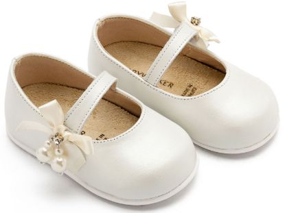 Εικόνα της Γοβάκι  Μονή Μπαρέτα με Φιογκάκι και Πέρλες PRI2646 Εκρού