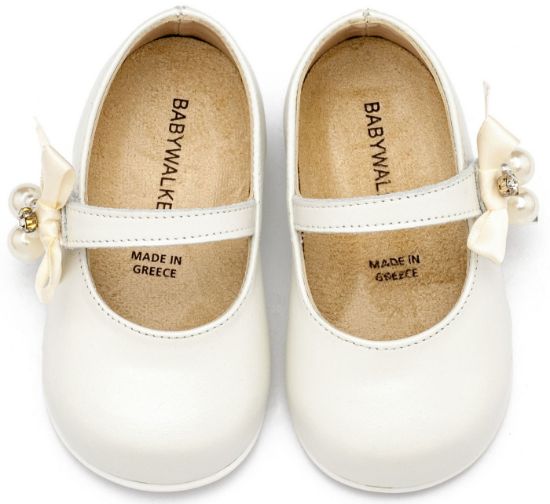 Εικόνα της Γοβάκι  Μονή Μπαρέτα με Φιογκάκι και Πέρλες PRI2646 Εκρού