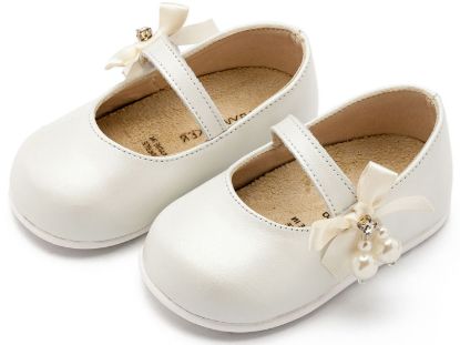 Εικόνα της Γοβάκι  Μονή Μπαρέτα με Φιογκάκι και Πέρλες PRI2646 Εκρού