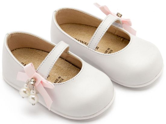 Εικόνα της Γοβάκι  Μονή Μπαρέτα με Φιογκάκι και Πέρλες PRI2646 Λευκό Ροζ