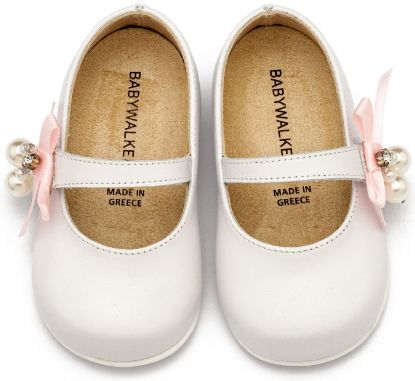 Εικόνα της Γοβάκι  Μονή Μπαρέτα με Φιογκάκι και Πέρλες PRI2646 Λευκό Ροζ