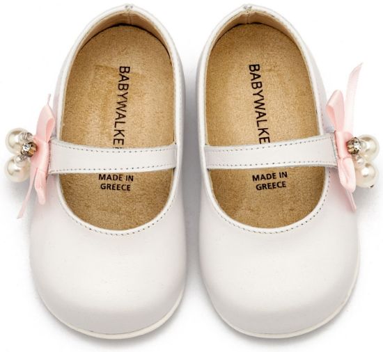 Εικόνα της Γοβάκι  Μονή Μπαρέτα με Φιογκάκι και Πέρλες PRI2646 Λευκό Ροζ