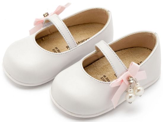 Εικόνα της Γοβάκι  Μονή Μπαρέτα με Φιογκάκι και Πέρλες PRI2646 Λευκό Ροζ