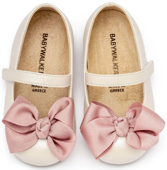 Εικόνα της Γοβάκι με Gros Grain Φιόγκο BS3595 Εκρού Ροζ