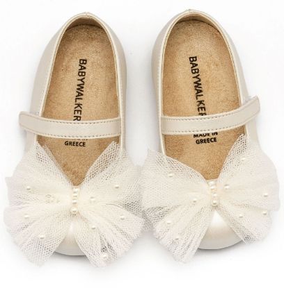 Εικόνα της Γοβάκι με Χειροποίητο Φιόγκο και Πέρλες  BS3589 Εκρού