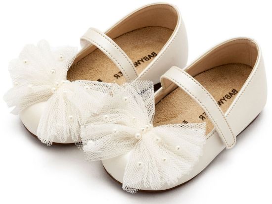 Εικόνα της Γοβάκι με Χειροποίητο Φιόγκο και Πέρλες  BS3589 Εκρού