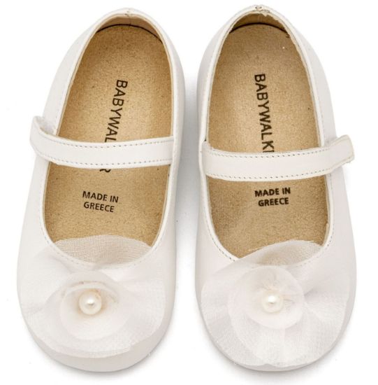 Εικόνα της Γοβάκι Μονή Μπαρέτα με Λουλούδι BS3593 Λευκό