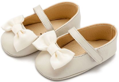 Εικόνα της Γοβάκι Μονή Μπαρέτα με Υφασμάτινο Χειροποίητο Φιογκάκι MI1646 Εκρού