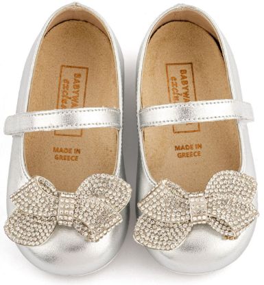 Εικόνα της Γοβακι Μονή Μπαρέτα Στρας με Φιογκάκι Στρας EXC5880 Ασημί