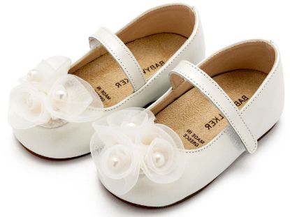 Εικόνα της Γοβάκι Μονή Μπαρέτα Χρατς με Διακοσμητικό Οργάντζας και Πέρλες BW4858 Εκρού 