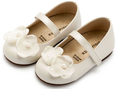 Εικόνα της Γοβάκι Μονή Μπαρέτα Χρατς με Λουλούδια Οργάντζας και Πέρλα BW4868 Εκρού 