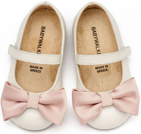 Εικόνα της Γοβάκι Μονή Μπαρέτα Χρατς με Φιογκάκι BW4865 Εκρού Ροζ