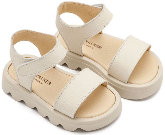 Εικόνα της Δερμάτινο Πέδιλο GR0113 Εκρού