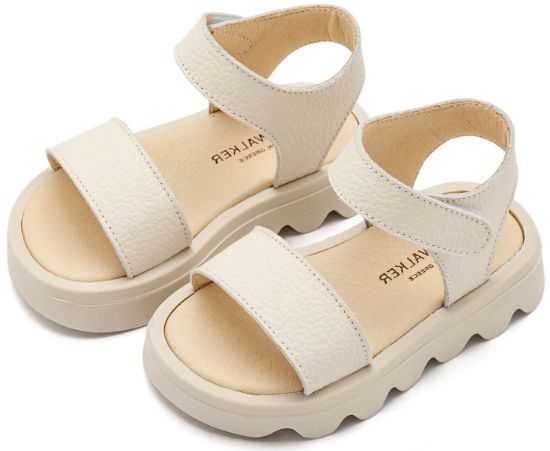 Εικόνα της Δερμάτινο Πέδιλο GR0113 Εκρού