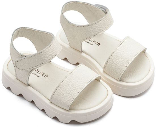 Εικόνα της Δερμάτινο Πέδιλο GR0113 Λευκό