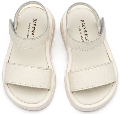 Εικόνα της Δερμάτινο Πέδιλο GR0113 Λευκό