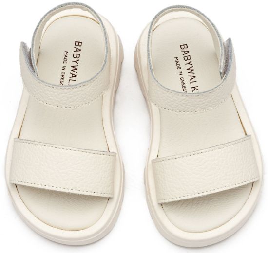 Εικόνα της Δερμάτινο Πέδιλο GR0113 Λευκό