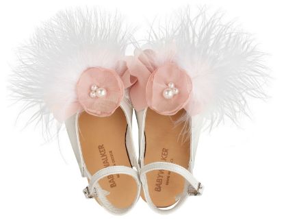 Εικόνα της Δερμάτινο Σαμπό με Χειροποίητο Λουλούδι EXC5772 Εκρού Ροζ