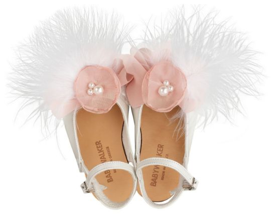 Εικόνα της Δερμάτινο Σαμπό με Χειροποίητο Λουλούδι EXC5772 Εκρού Ροζ